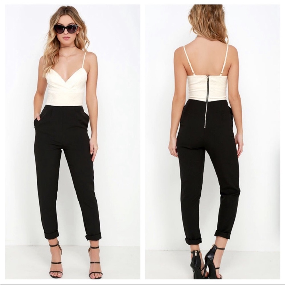 Got the moves black and beige jumpsuit.